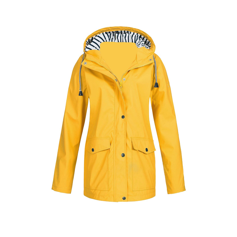 Hermione longline hooded jacket in Yellow