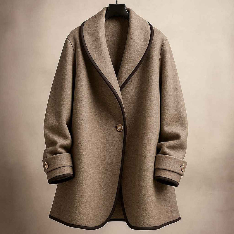 Averil | Women's Collarless Swing Coat Single Breasted