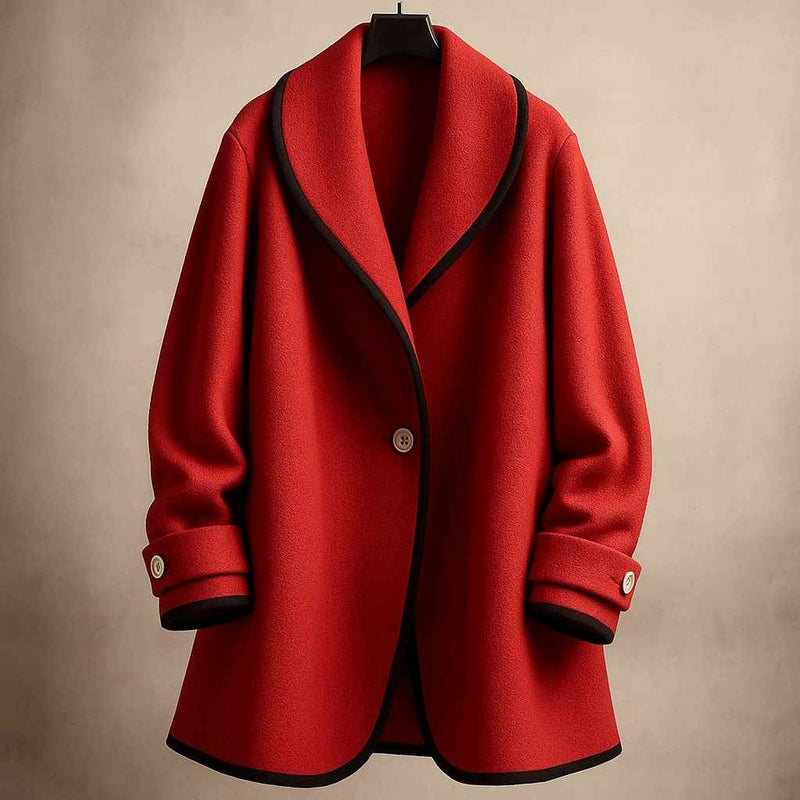 Averil | Women's Collarless Swing Coat Single Breasted