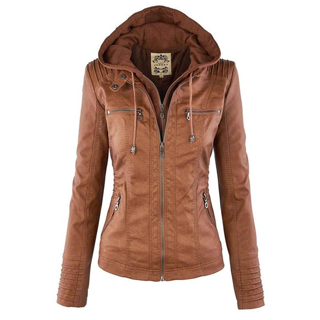 Agatha fitted hooded jacket in Khaki