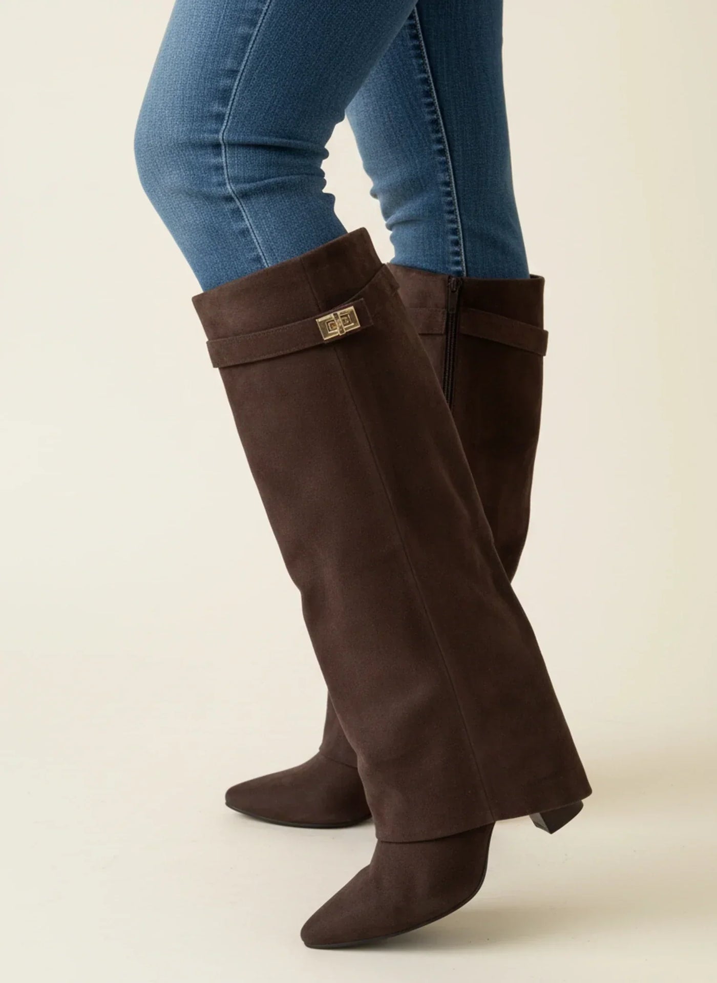 Briony boots slouchy shaft detail