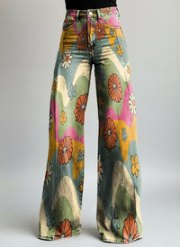 Winnie jeans in Waves and Flowers