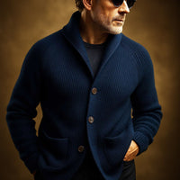 Garrick cable knit cardigan close up detail