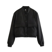 Gemma cropped bomber jacket in Black