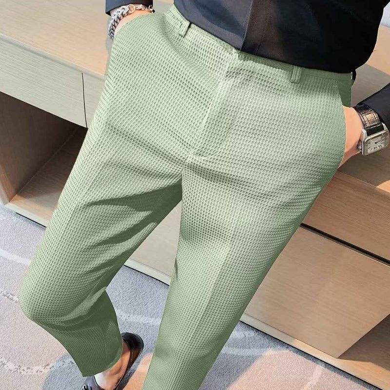 Halsey | Men's Slim Fit Textured Trousers