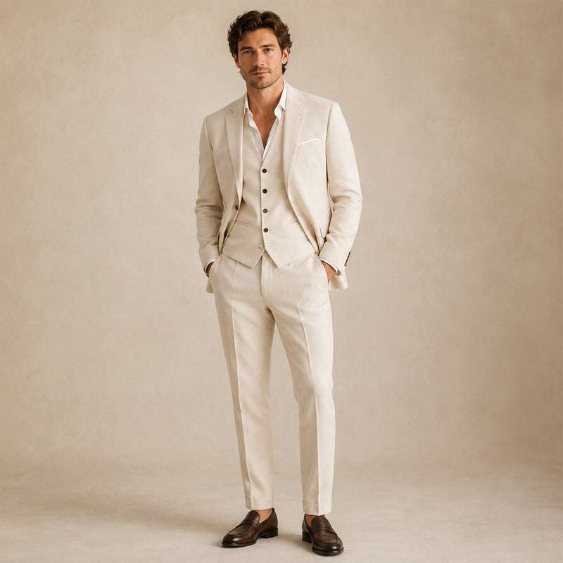 Norman | Men's 3 Piece Suit Set with Blazer, Gilet and Trousers