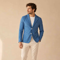 Zane | Striped Lightweight Cotton Linen Blend Blazer