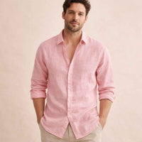 Whitlock men's linen shirt in Pink
