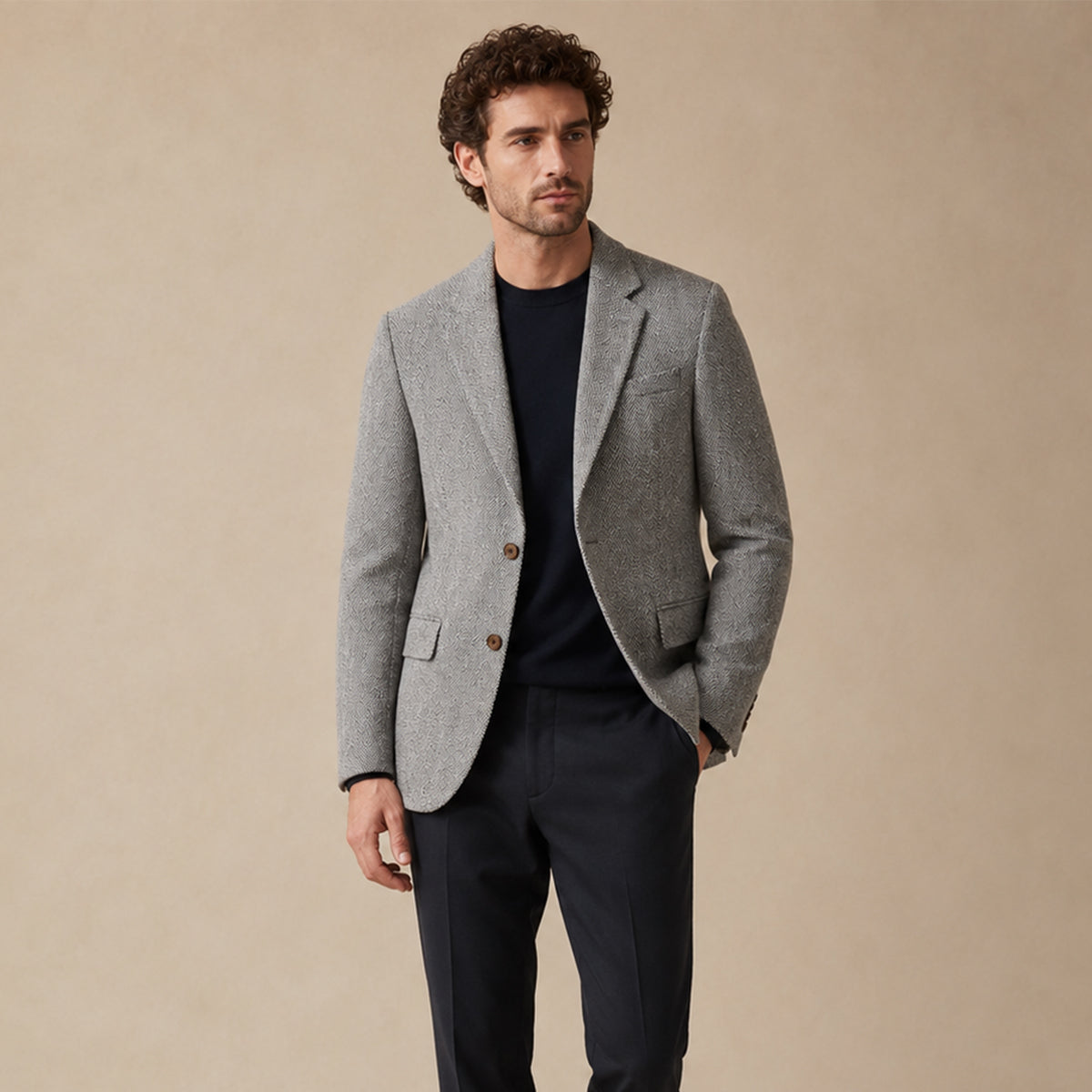 Theodore tweed blazer in Grey
