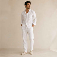 Victor | Linen Blend Shirt and Trousers Two Piece Set