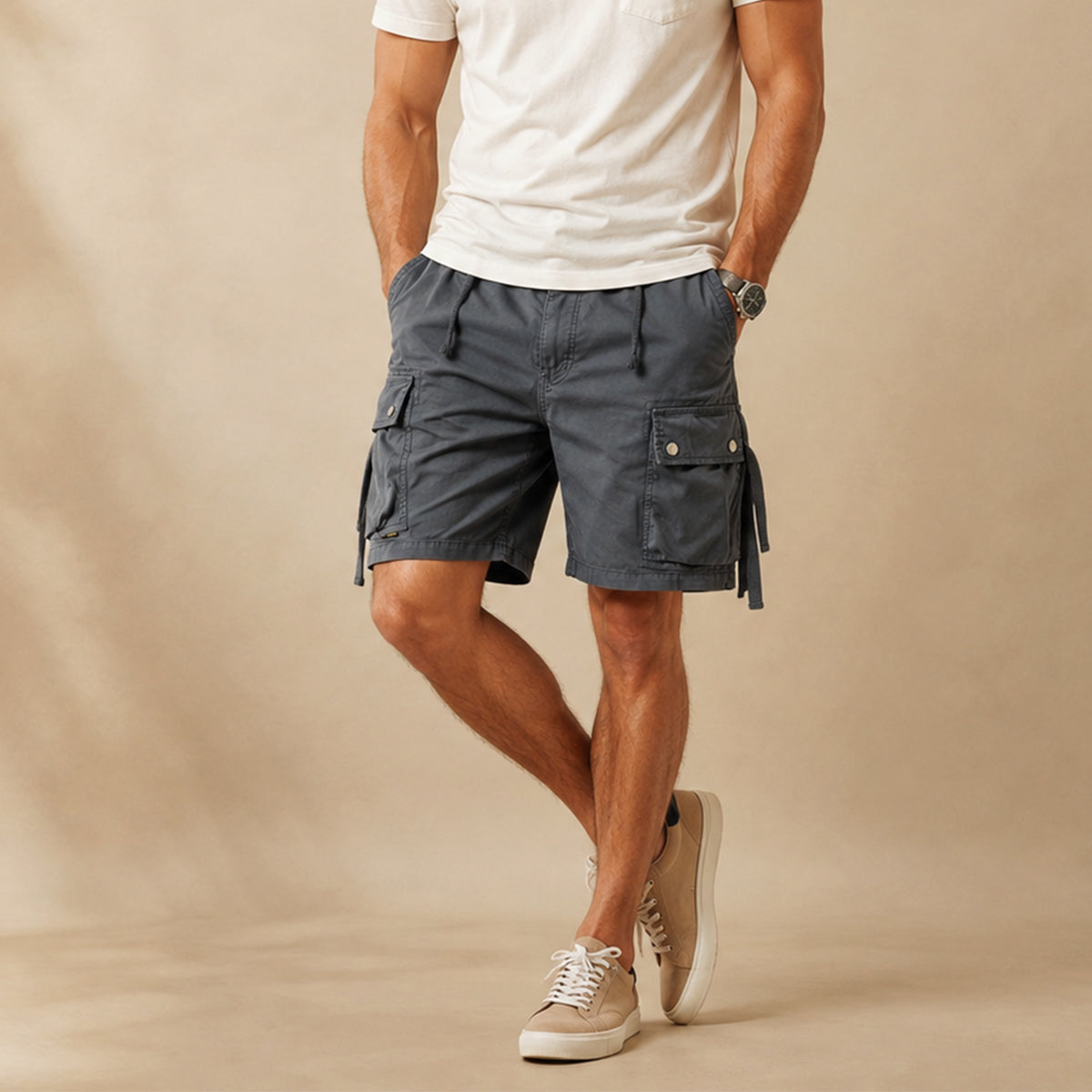 Isaiah cargo shorts Grey
