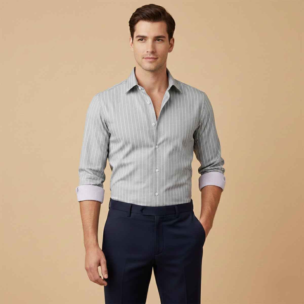 Blackwood button-up shirt in Light Grey
