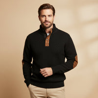 Mario | Cable Knit Waffle Texture High Collar Jumper