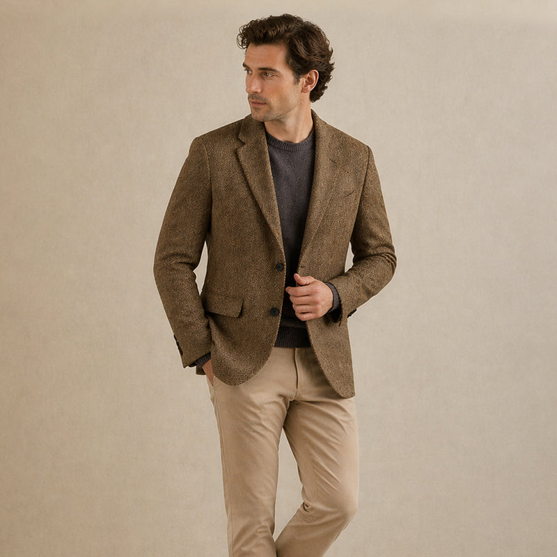 Manfred | Classic Herringbone Wool Blend Blazer