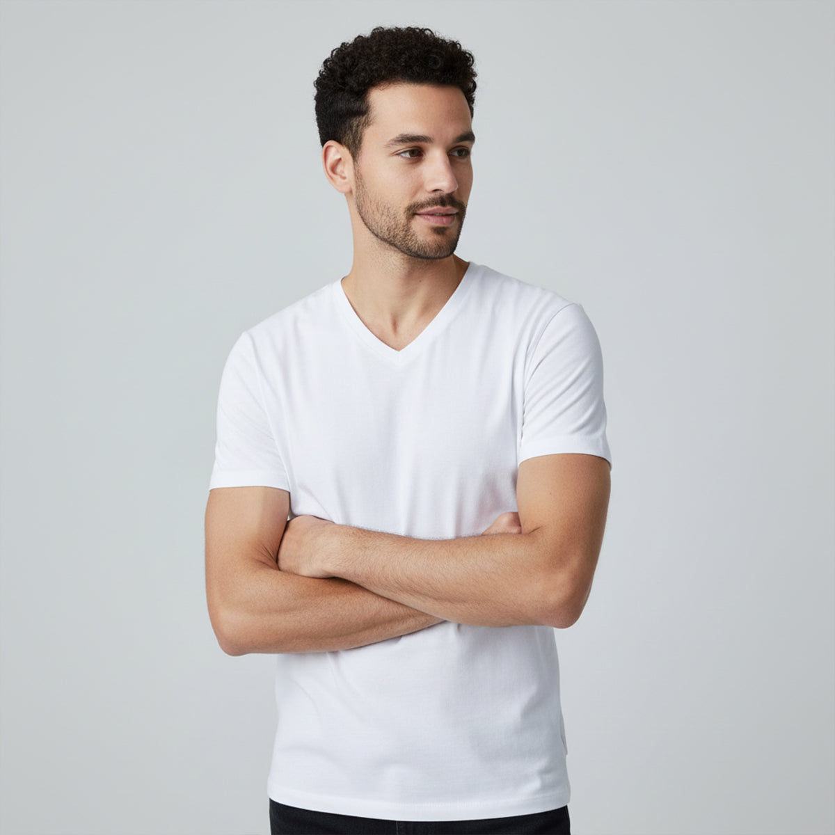 Leo | Men's V Neck Slim Fit Cotton T-Shirt