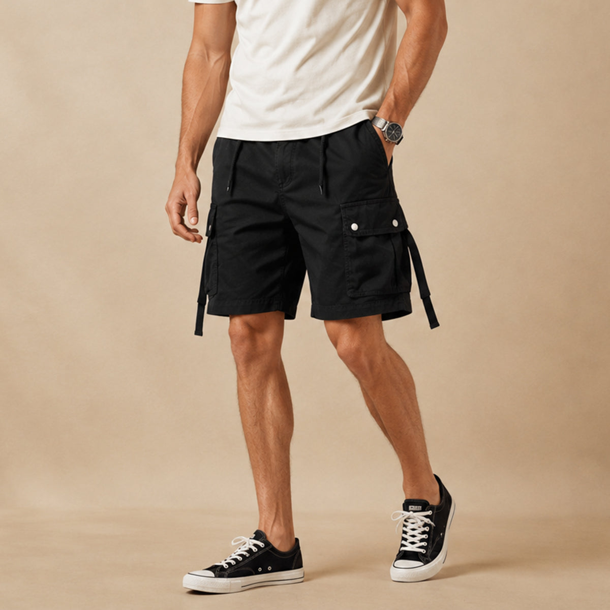 Isaiah cargo shorts Black