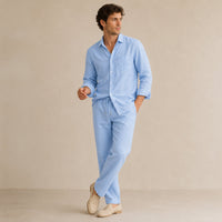 Victor | Linen Blend Shirt and Trousers Two Piece Set