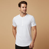 Henry | Cotton Henley Short Sleeve T-Shirt