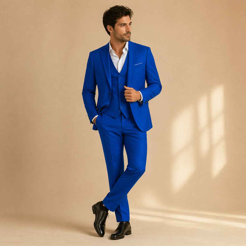 Abram | Men's Slim Fit 3 Piece Business Suit with Jacket, Vest and Trousers