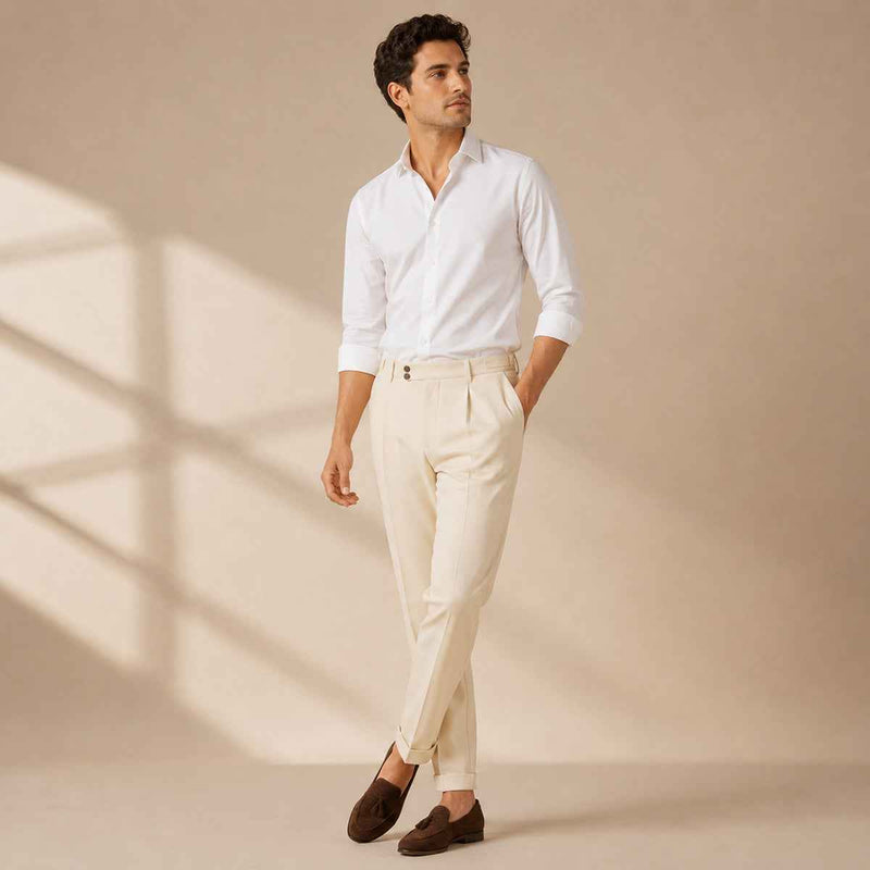 Julian | Slim Fit Pleated Tailored Dress Trousers