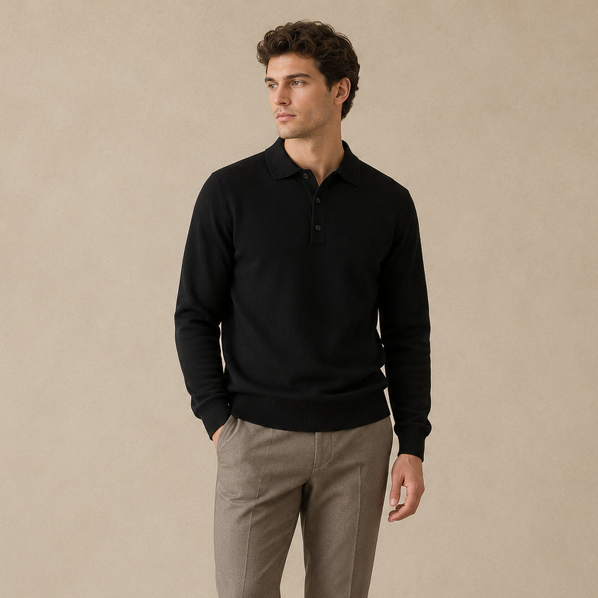 Florian | Cashmere Polo Shirt with Refined Collar