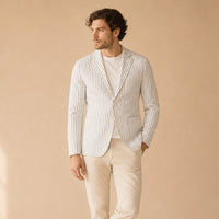 Zane | Striped Lightweight Cotton Linen Blend Blazer