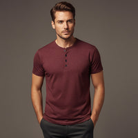 Henry | Cotton Henley Short Sleeve T-Shirt