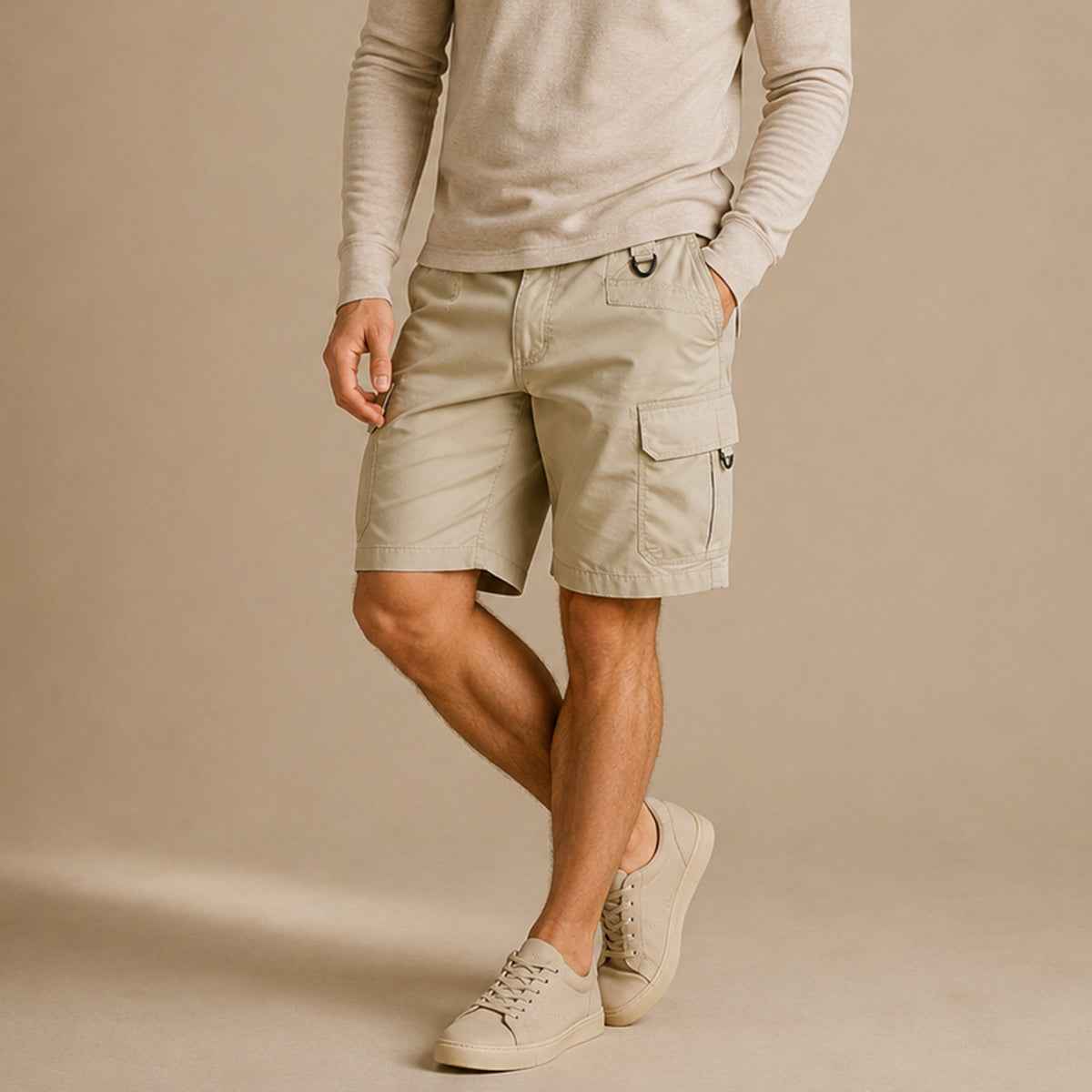 Jace | Cotton Cargo Shorts with Multi Pocket Utility Design