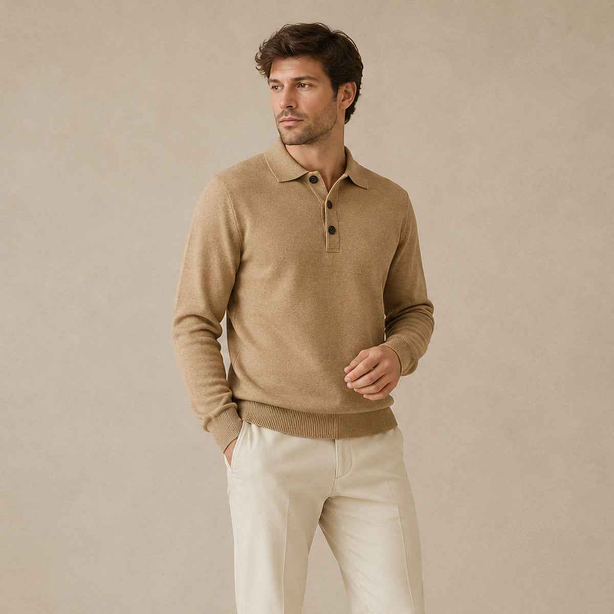 Florian | Cashmere Polo Shirt with Refined Collar