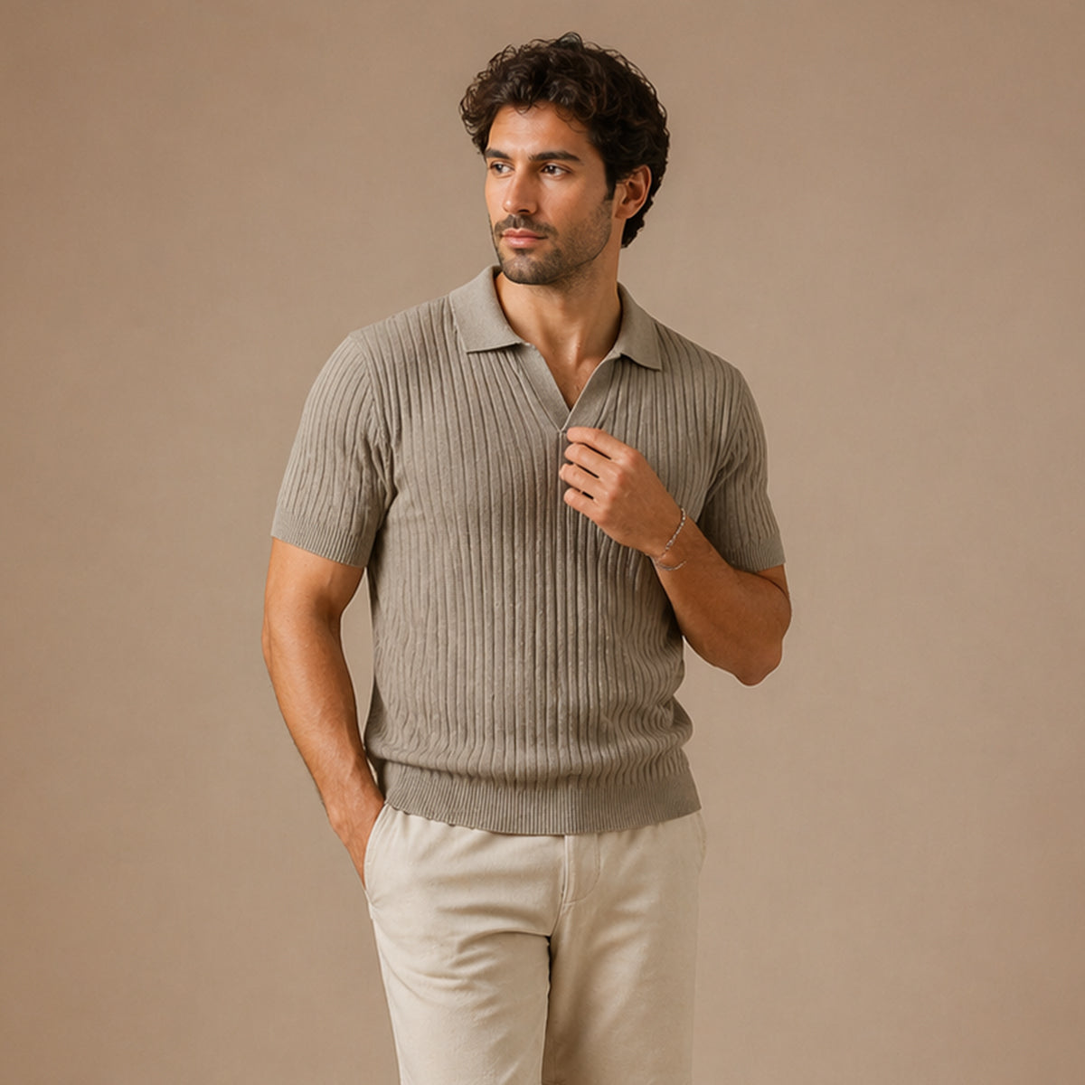 Ambrose polo Light Grey