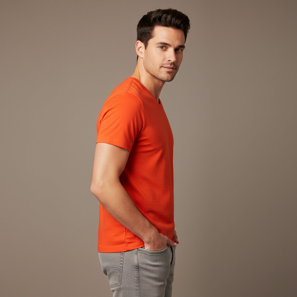 Leo | Men's V Neck Slim Fit Cotton T-Shirt
