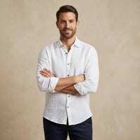 Brindley linen shirt detail view five