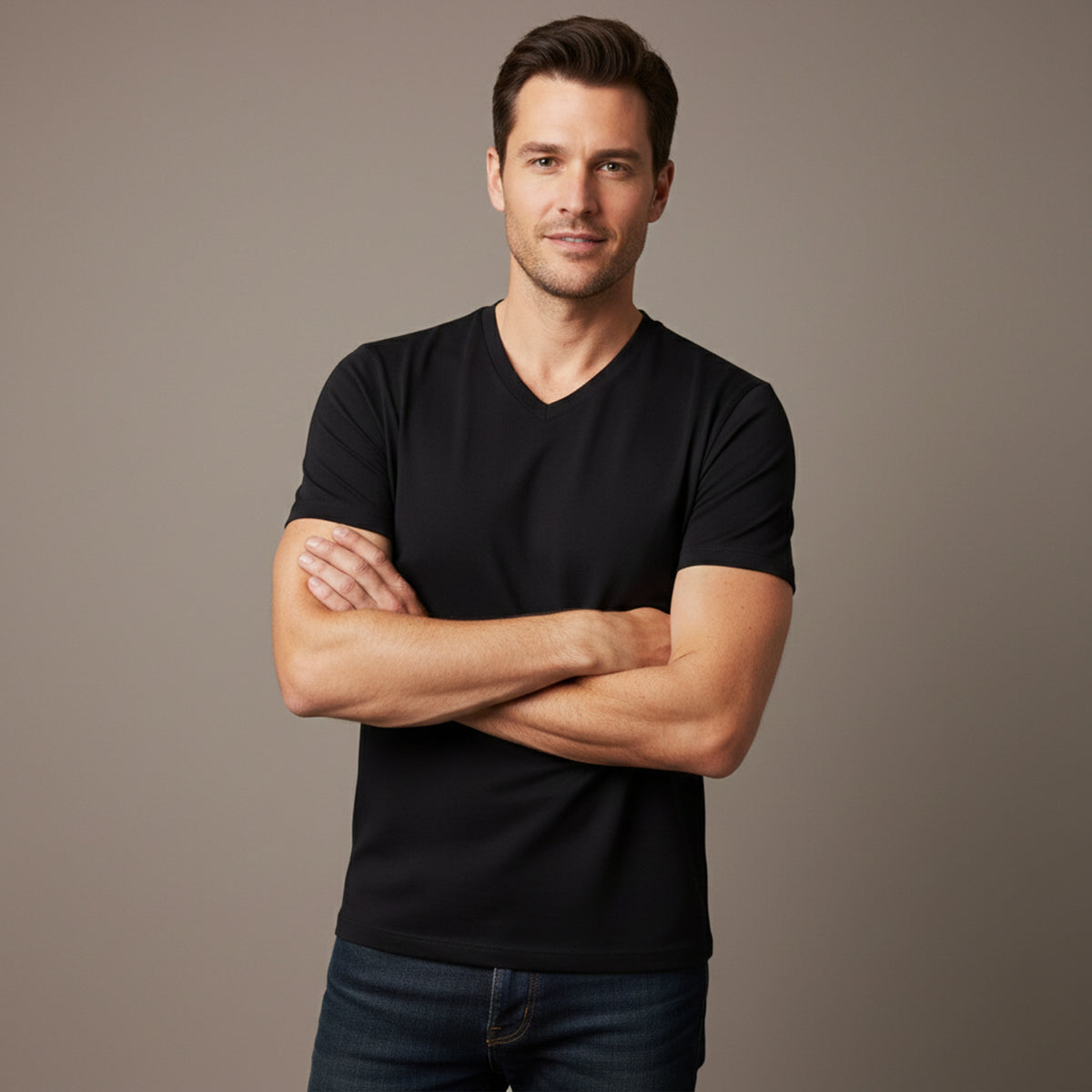 Leo | Men's V Neck Slim Fit Cotton T-Shirt