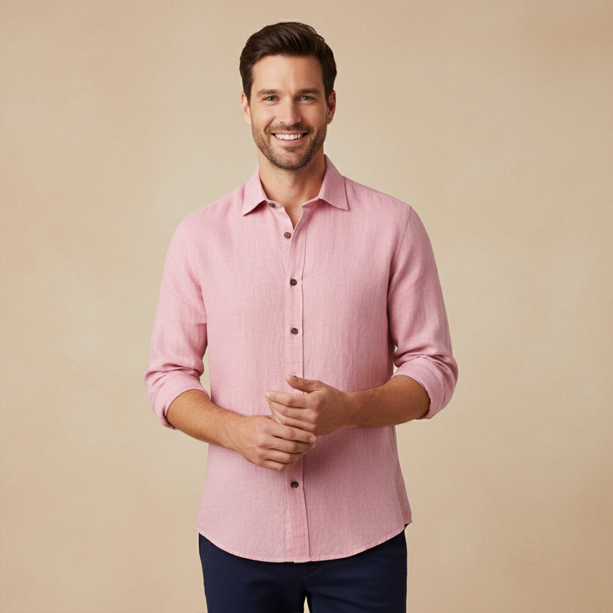 Brindley linen shirt detail view six