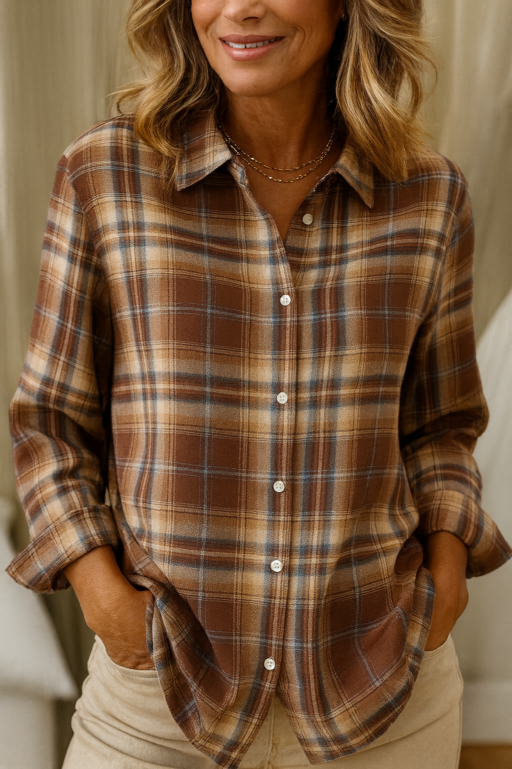 Anwen blouse in Brown