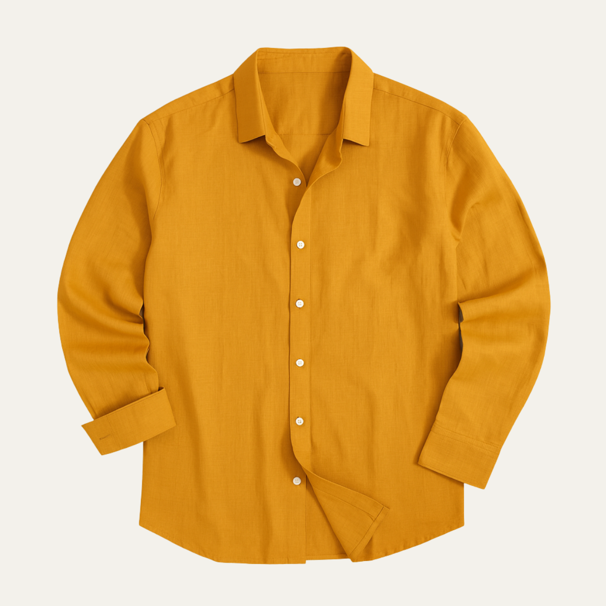 Hugo cotton linen button-down shirt flat lay