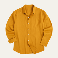 Hugo cotton linen button-down shirt flat lay