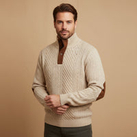 Mario | Cable Knit Waffle Texture High Collar Jumper