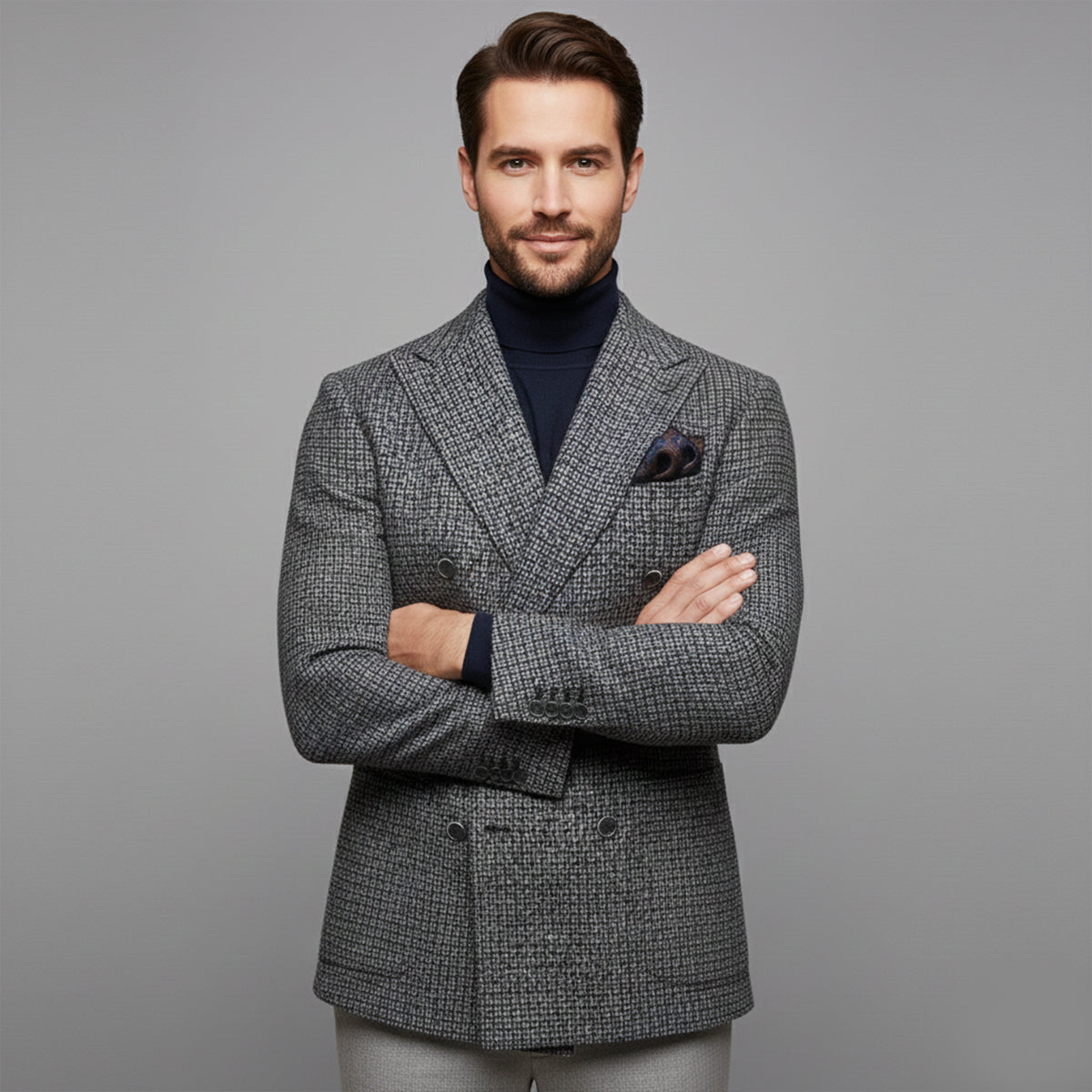 Luther | Checked Double Breasted Plaid Blazer Jacket