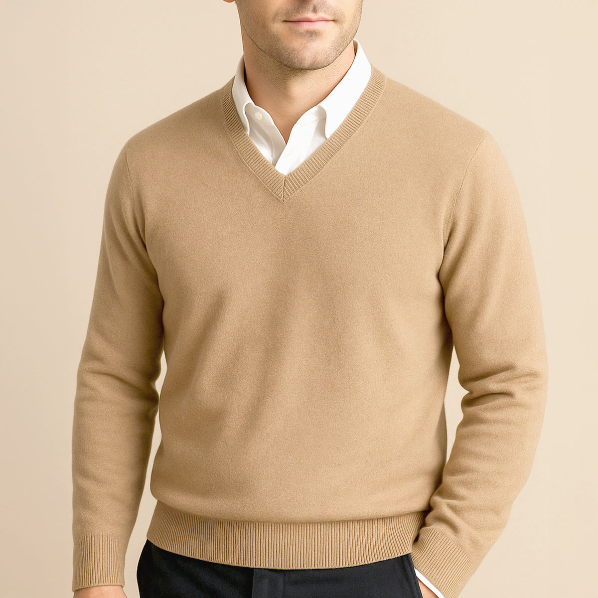 Marvin | 100% Cashmere V-Neck Jumper for Men