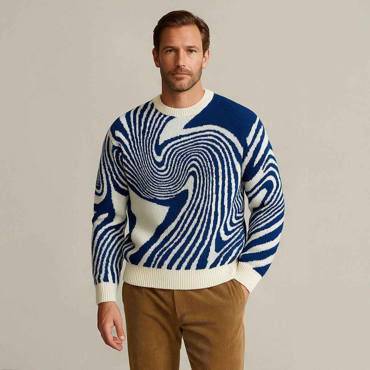 Ernest | Men's Premium Merino Wool Jacquard Knit Jumper