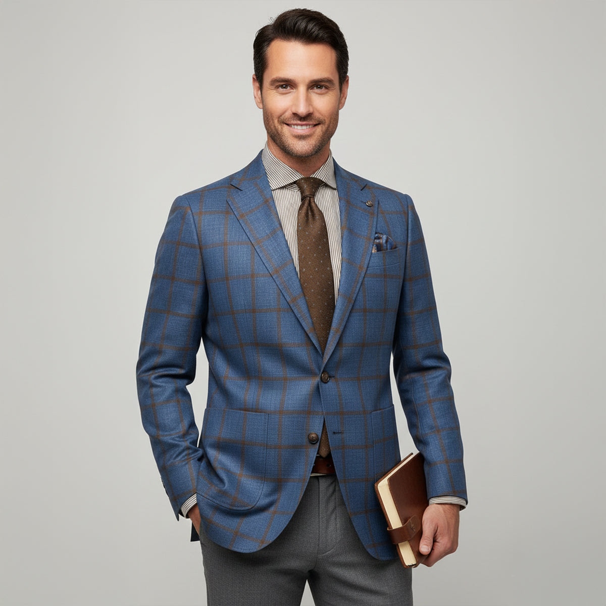 Luther | Checked Double Breasted Plaid Blazer Jacket