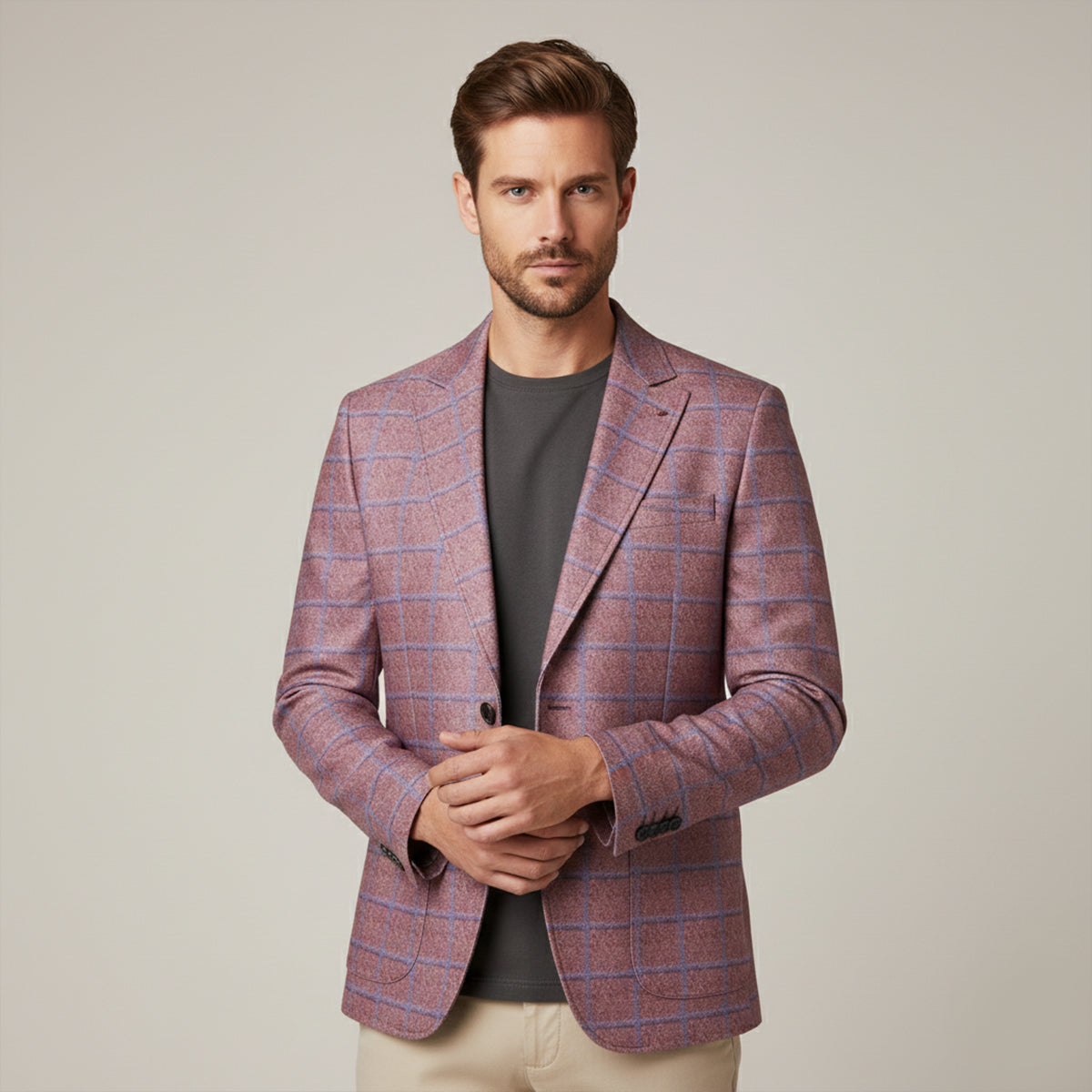 Luther | Checked Double Breasted Plaid Blazer Jacket