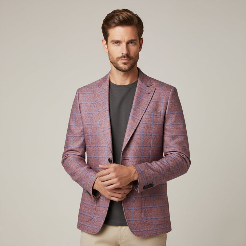 Luther | Checked Double Breasted Plaid Blazer Jacket