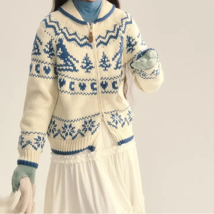 Griselda Fair Isle cardigan styling view