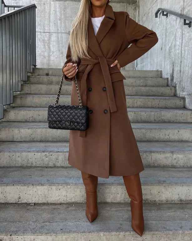 Sybil | Women's Belted Double-Breasted Wrap Coat