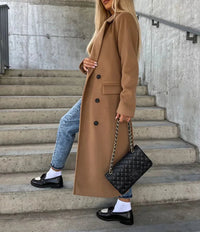Sybil belted wrap coat detail view