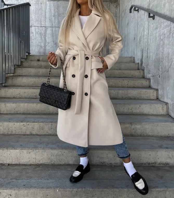 Sybil | Women's Belted Double-Breasted Wrap Coat