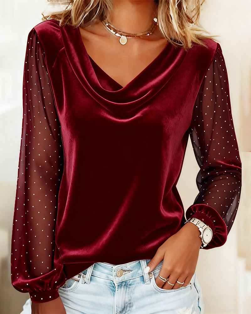 Eglantine long sleeve top in Red