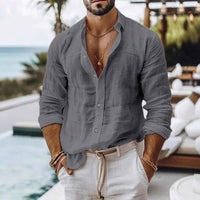Felix | Linen Cotton Long Sleeve Button-Down Shirt